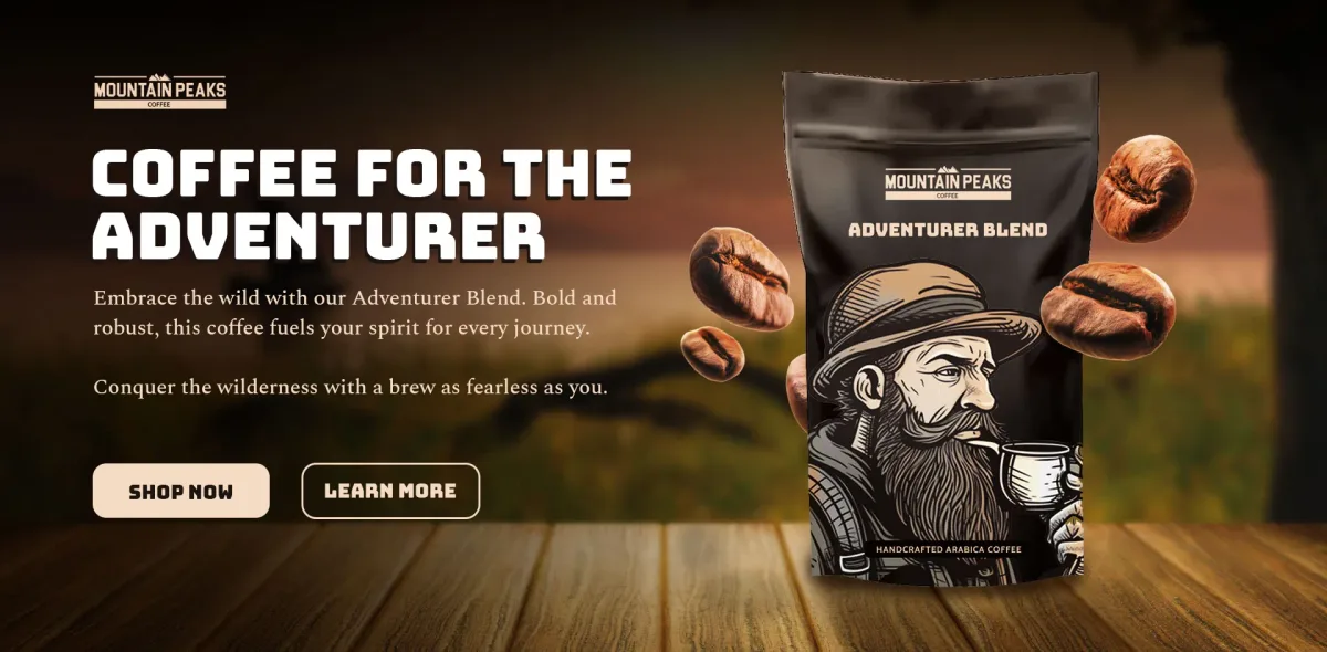 Brand identity and packaging for Mountain Peaks Coffee