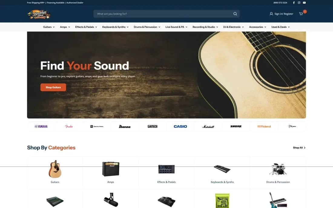 The full Brooklyn Bay Music home page