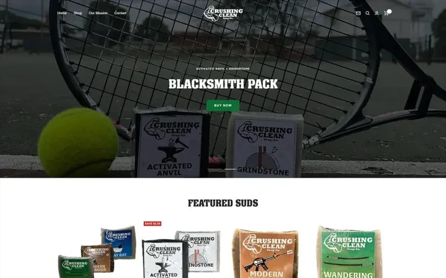 The full Crushing Clean home page mockup