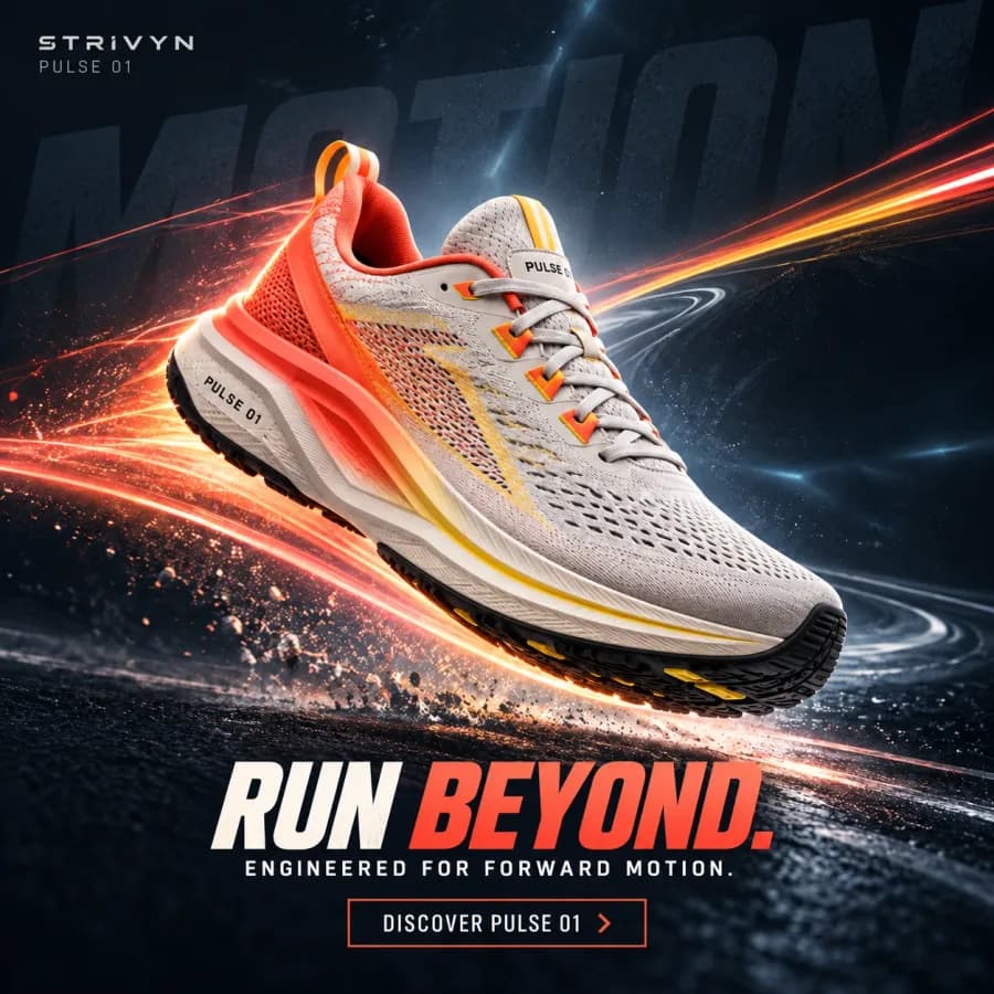 A social ad for a running shoe